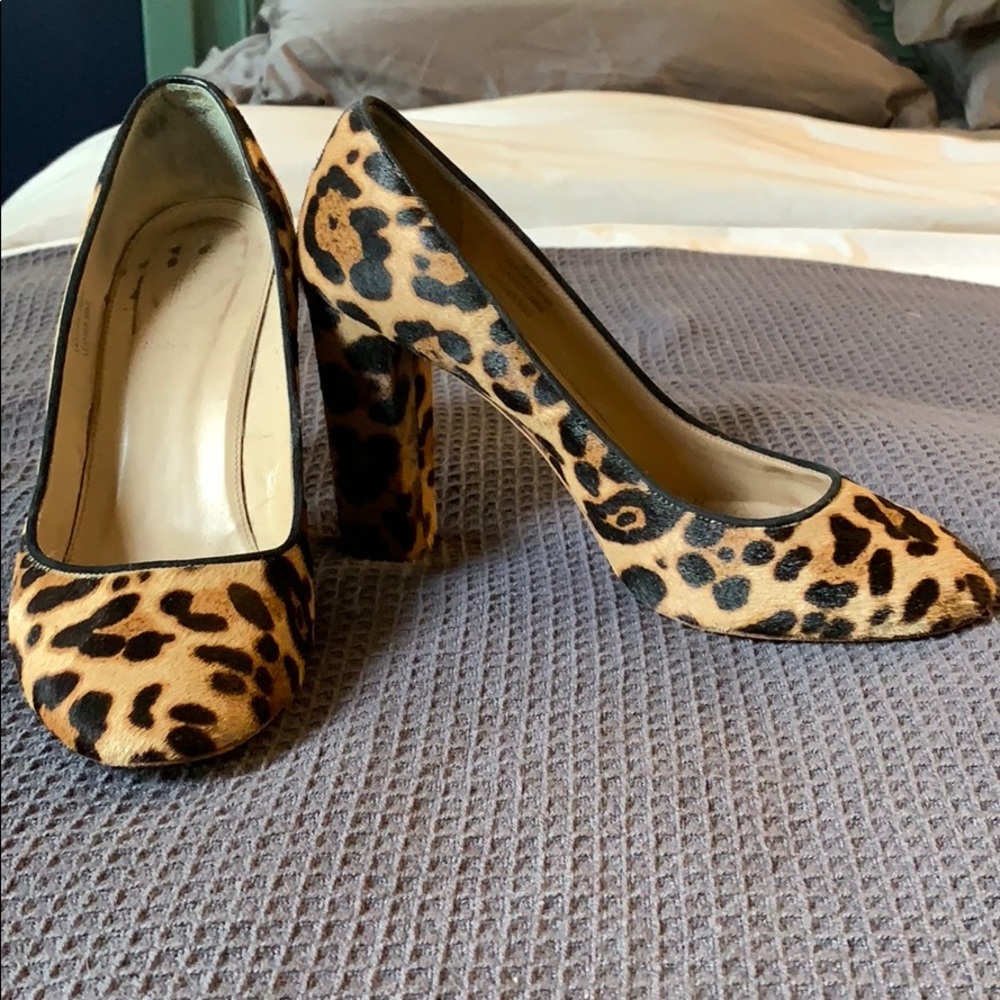 JCrew Etta pumps, leopard print calf hair, size 10